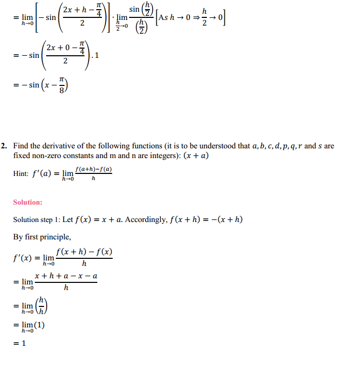 HBSE 11th Class Maths Solutions Chapter 13 Limits and Derivatives Miscellaneous Exercise 5