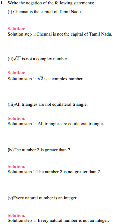 HBSE 11th Class Maths Solutions Chapter 14 Mathematical Reasoning Ex 14.2 1