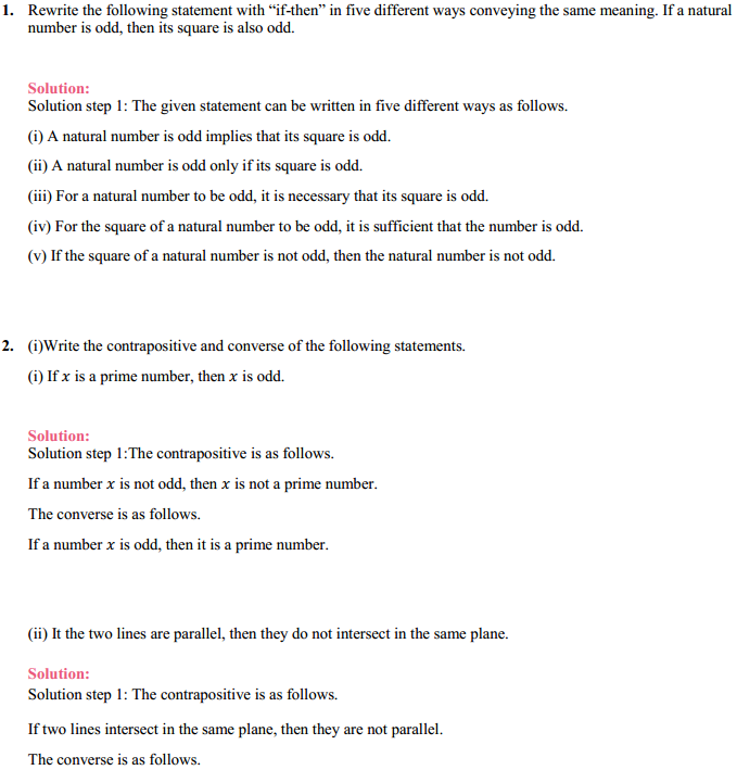HBSE 11th Class Maths Solutions Chapter 14 Mathematical Reasoning Ex 14.4 1