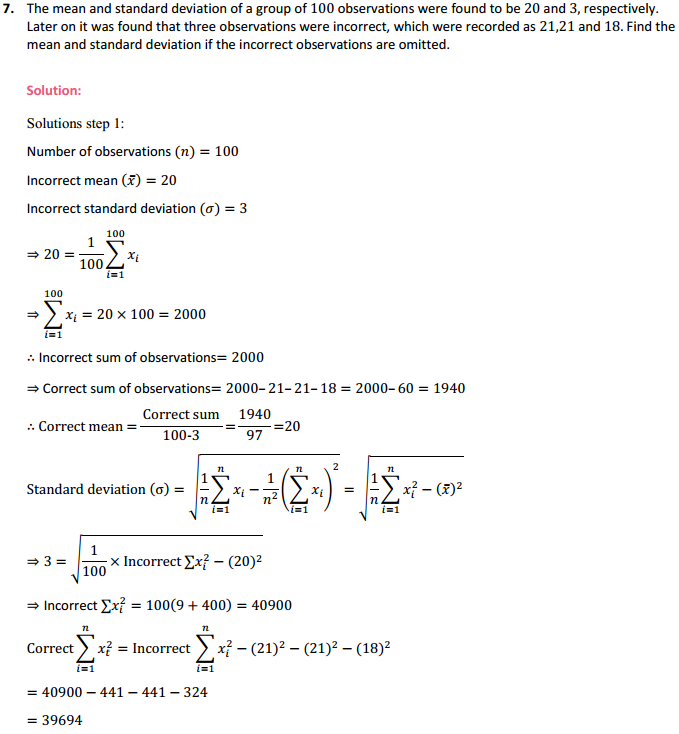 HBSE 11th Class Maths Solutions Chapter 15 Statistics Miscellaneous Exercise 11