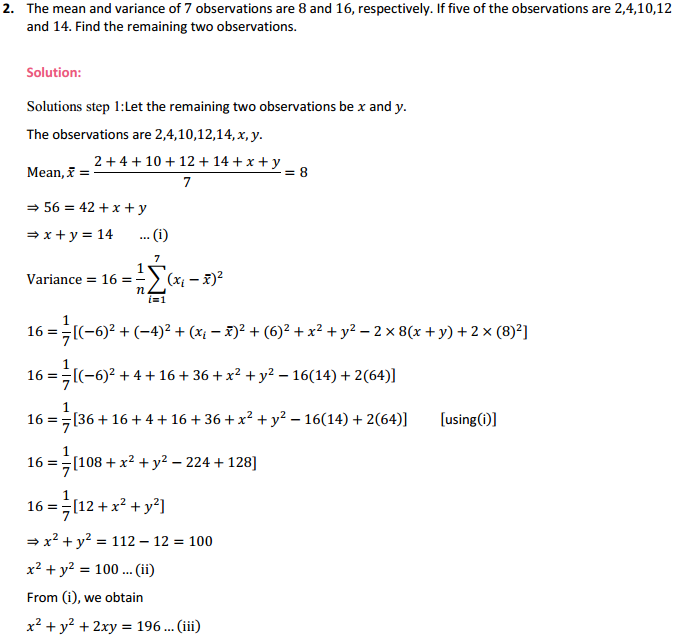 HBSE 11th Class Maths Solutions Chapter 15 Statistics Miscellaneous Exercise 2