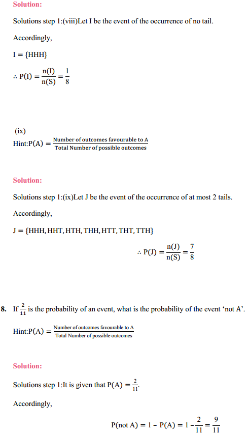 HBSE 11th Class Maths Solutions Chapter 16 Probability Ex 16.3 16