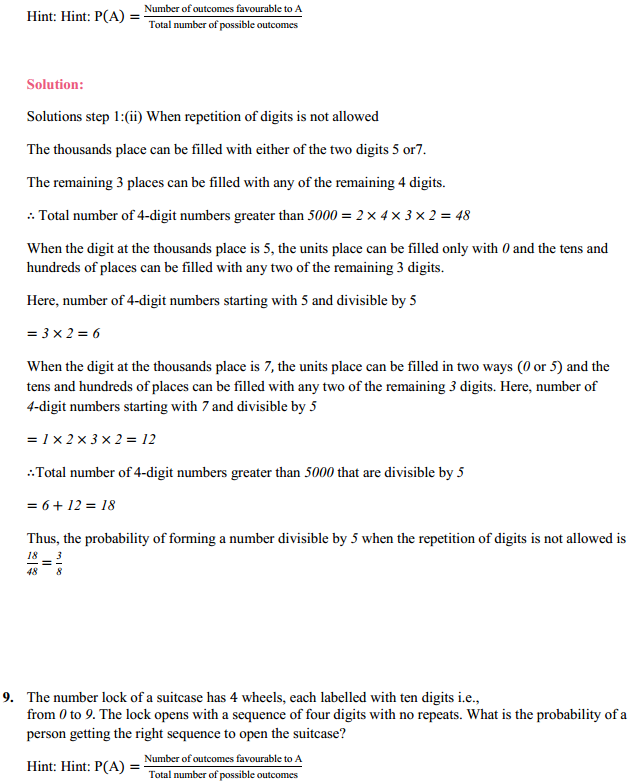 HBSE 11th Class Maths Solutions Chapter 16 Probability Miscellaneous Exercise 13