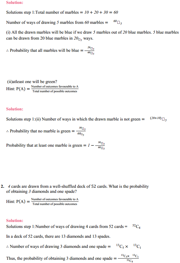 HBSE 11th Class Maths Solutions Chapter 16 Probability Miscellaneous Exercise 2