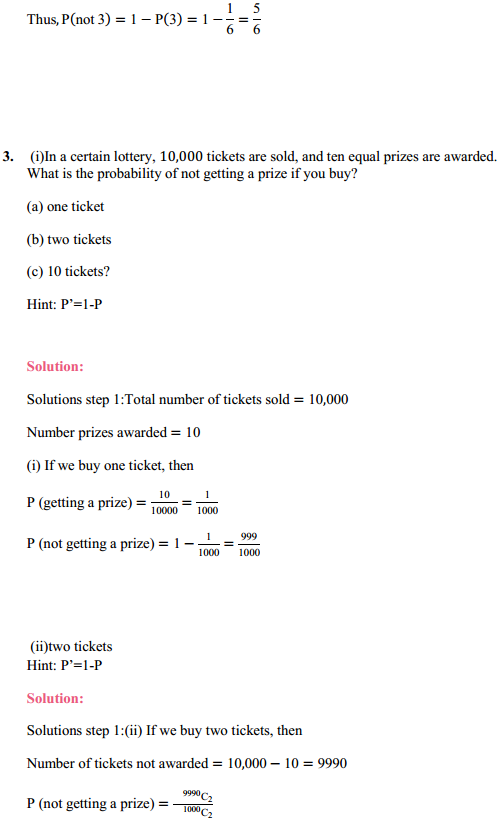 HBSE 11th Class Maths Solutions Chapter 16 Probability Miscellaneous Exercise 4