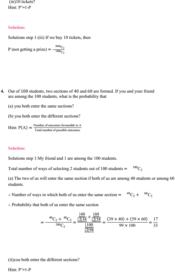 HBSE 11th Class Maths Solutions Chapter 16 Probability Miscellaneous Exercise 5