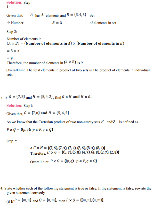 HBSE 11th Class Maths Solutions Chapter 2 Relations and Functions Ex 2.1 2