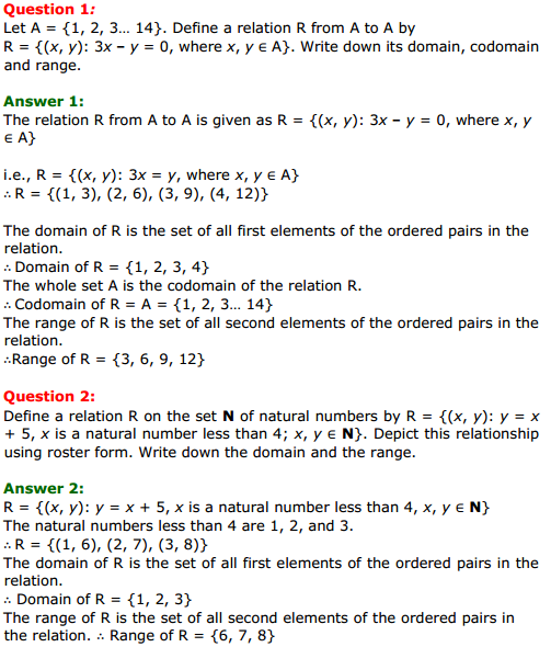 HBSE 11th Class Maths Solutions Chapter 2 Relations and Functions Ex 2.2 1