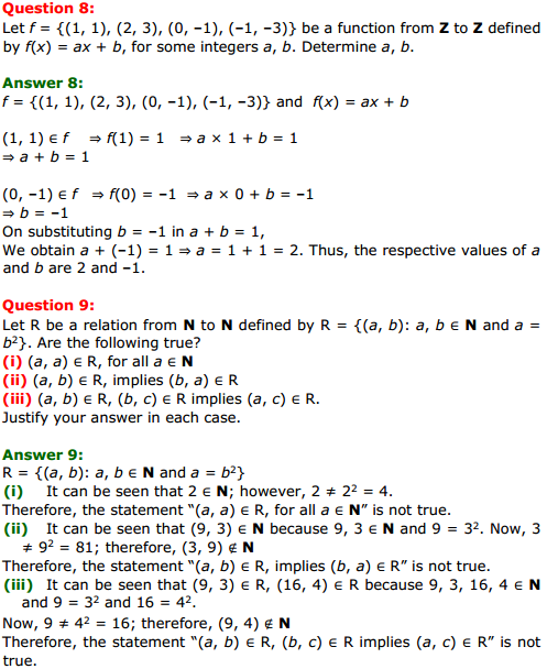 HBSE 11th Class Maths Solutions Chapter 2 Relations and Functions Miscellaneous Exercise 5