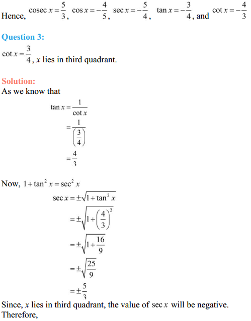 HBSE 11th Class Maths Solutions Chapter 3 Trigonometric Functions Ex 3.2 5