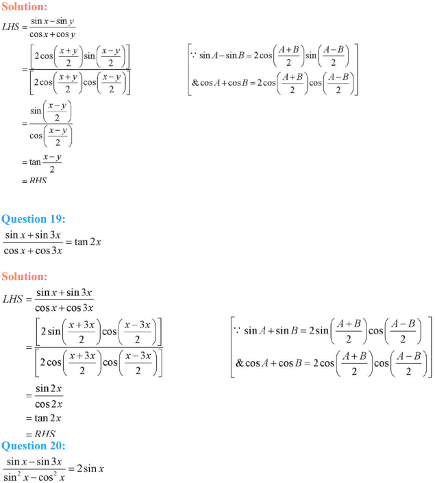 HBSE 11th Class Maths Solutions Chapter 3 Trigonometric Functions Ex 3.3 13