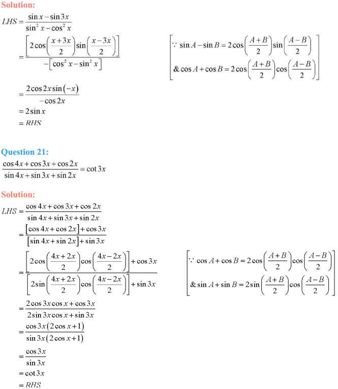 HBSE 11th Class Maths Solutions Chapter 3 Trigonometric Functions Ex 3.3 14