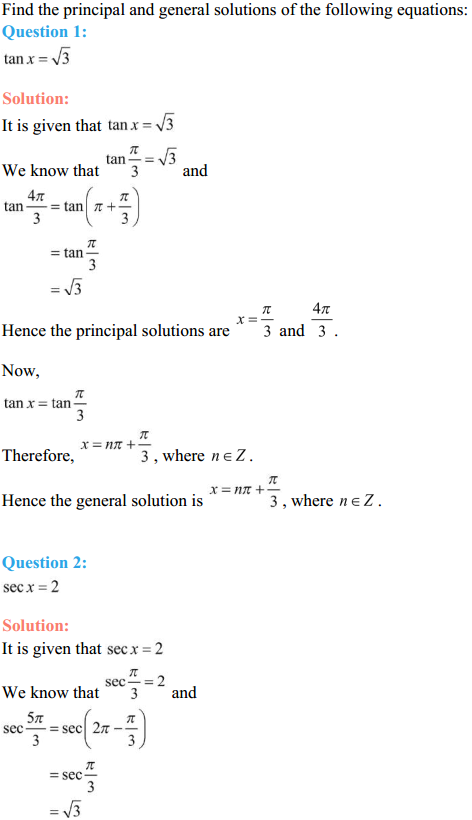HBSE 11th Class Maths Solutions Chapter 3 Trigonometric Functions Ex 3.4 1