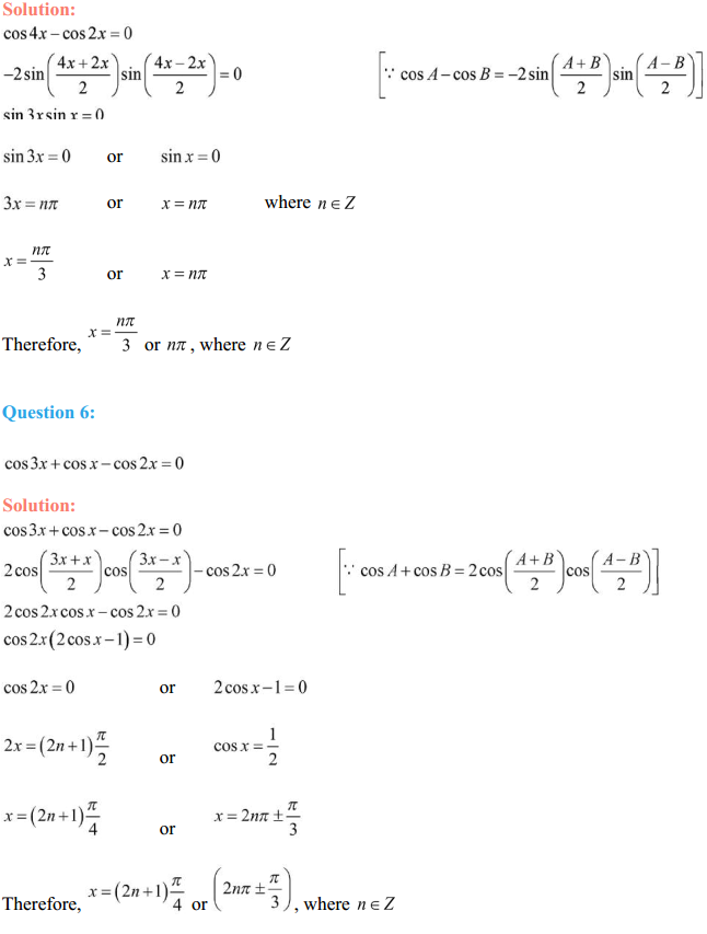 HBSE 11th Class Maths Solutions Chapter 3 Trigonometric Functions Ex 3.4 5