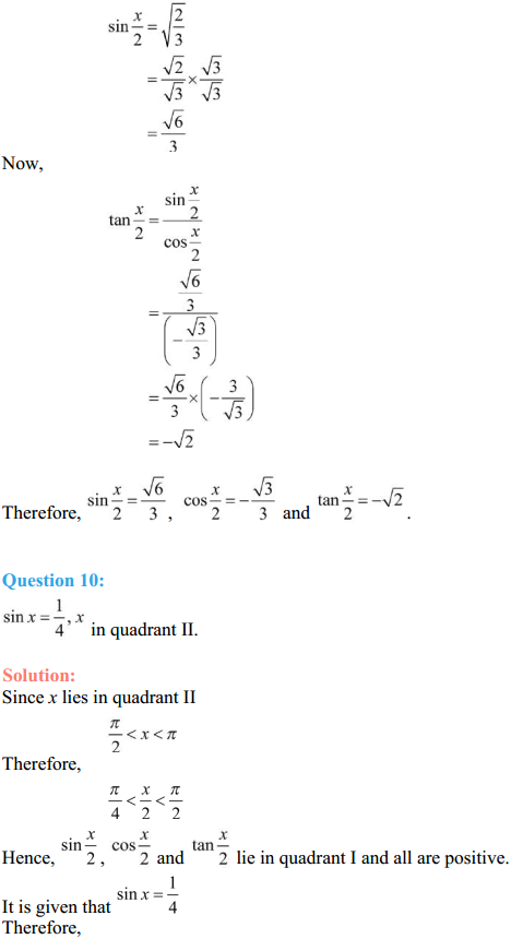 HBSE 11th Class Maths Solutions Chapter 3 Trigonometric Functions Miscellaneous Exercise 10