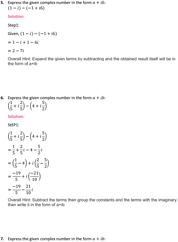 HBSE 11th Class Maths Solutions Chapter 5 Complex Numbers and Quadratic Equations Ex 5.1 3