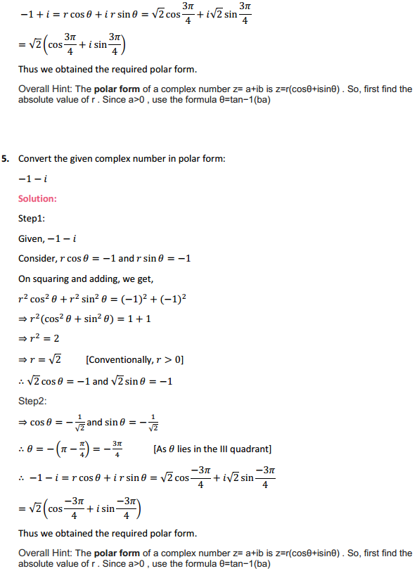 HBSE 11th Class Maths Solutions Chapter 5 Complex Numbers and Quadratic Equations Ex 5.2 5