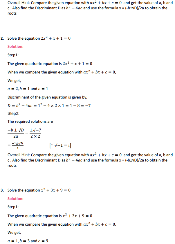 HBSE 11th Class Maths Solutions Chapter 5 Complex Numbers and Quadratic Equations Ex 5.3 2