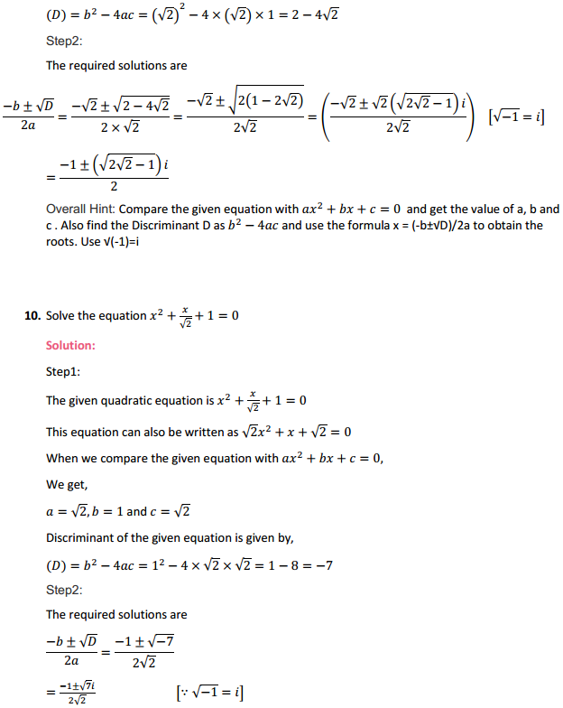 HBSE 11th Class Maths Solutions Chapter 5 Complex Numbers and Quadratic Equations Ex 5.3 7