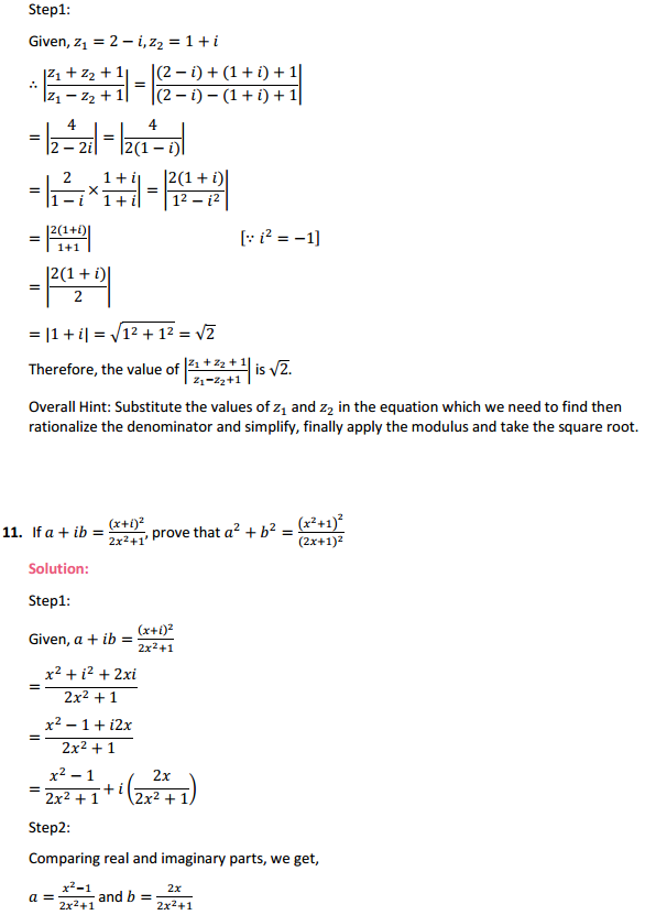 HBSE 11th Class Maths Solutions Chapter 5 Complex Numbers and Quadratic Equations Miscellaneous Exercise 10