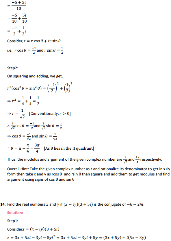 HBSE 11th Class Maths Solutions Chapter 5 Complex Numbers and Quadratic Equations Miscellaneous Exercise 13