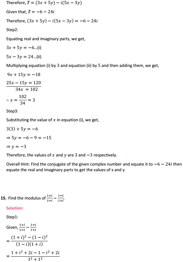 HBSE 11th Class Maths Solutions Chapter 5 Complex Numbers and Quadratic Equations Miscellaneous Exercise 14