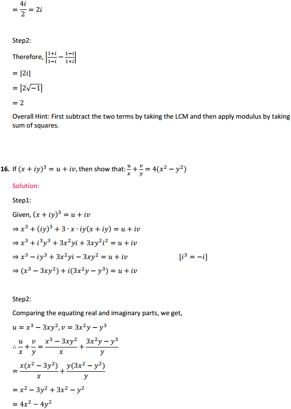 HBSE 11th Class Maths Solutions Chapter 5 Complex Numbers and Quadratic Equations Miscellaneous Exercise 15