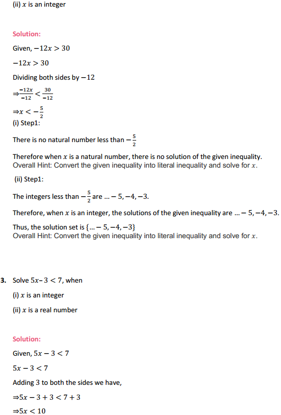 HBSE 11th Class Maths Solutions Chapter 6 Linear Inequalities Ex 6.1 2