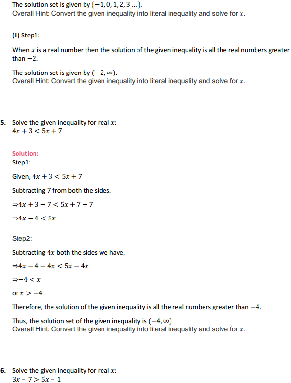 HBSE 11th Class Maths Solutions Chapter 6 Linear Inequalities Ex 6.1 4