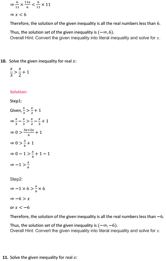 HBSE 11th Class Maths Solutions Chapter 6 Linear Inequalities Ex 6.1 7
