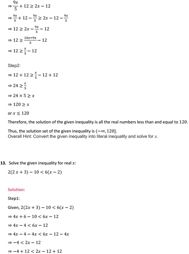 HBSE 11th Class Maths Solutions Chapter 6 Linear Inequalities Ex 6.1 9