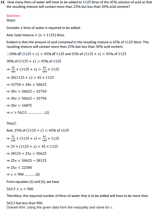 HBSE 11th Class Maths Solutions Chapter 6 Linear Inequalities Miscellaneous Exercise 9