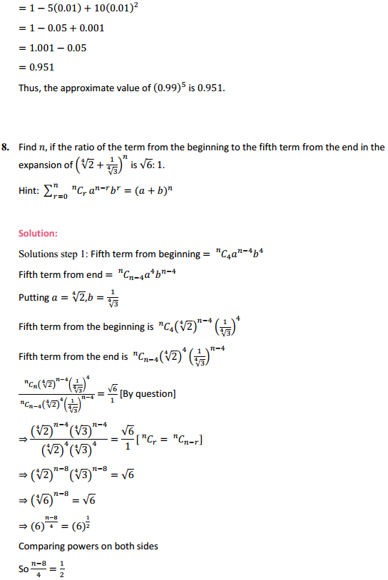 HBSE 11th Class Maths Solutions Chapter 8 Binomial Theorem Miscellaneous Exercise 7