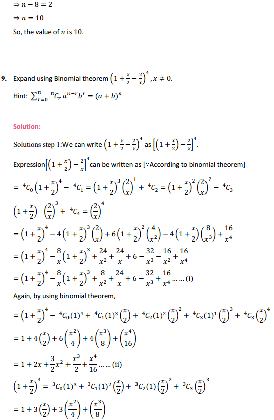 HBSE 11th Class Maths Solutions Chapter 8 Binomial Theorem Miscellaneous Exercise 8