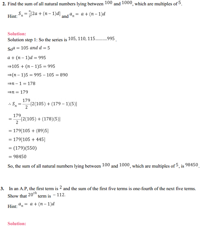 HBSE 11th Class Maths Solutions Chapter 9 Sequences and Series Ex 9.2 2
