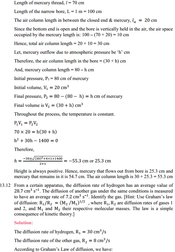 HBSE 11th Class Physics Solutions Chapter 13 Kinetic Theory 10