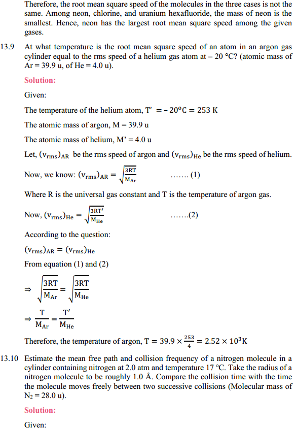 HBSE 11th Class Physics Solutions Chapter 13 Kinetic Theory 8