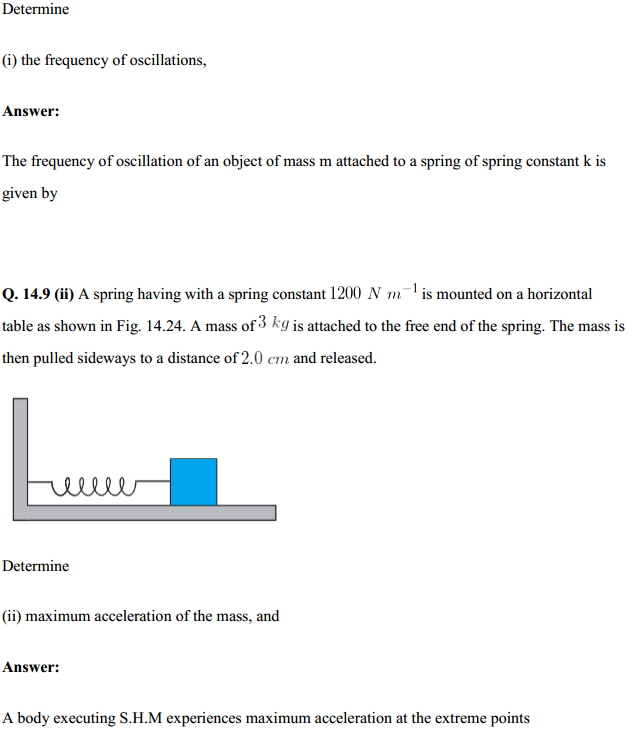 HBSE 11th Class Physics Solutions Chapter 14 Oscillations 11
