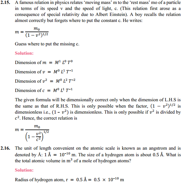 HBSE 11th Class Physics Solutions Chapter 2 Units and Measurements 16
