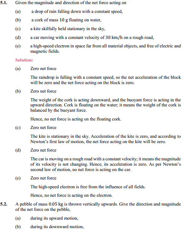 HBSE 11th Class Physics Solutions Chapter 5 Laws of Motion 1
