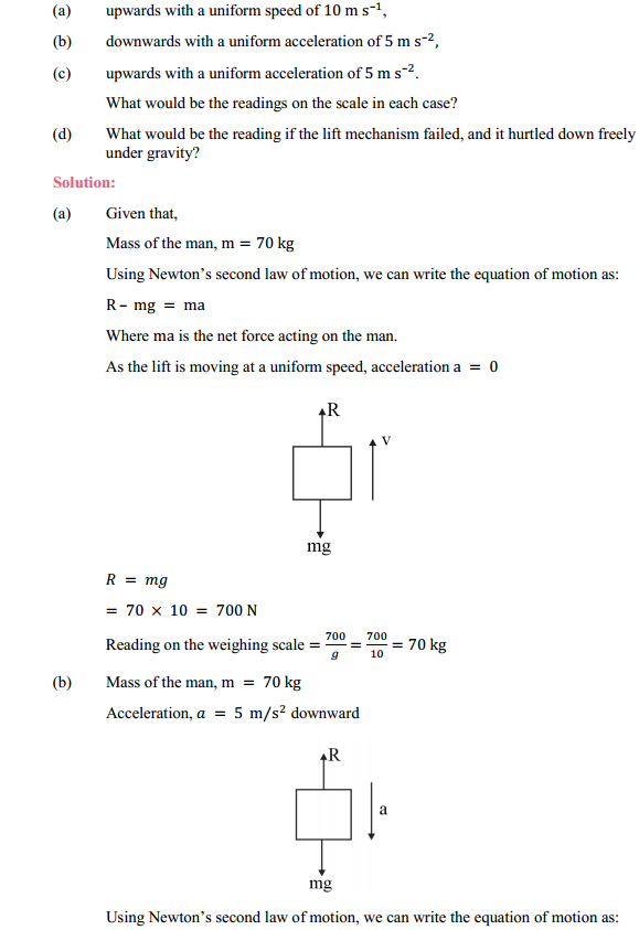 HBSE 11th Class Physics Solutions Chapter 5 Laws of Motion 10