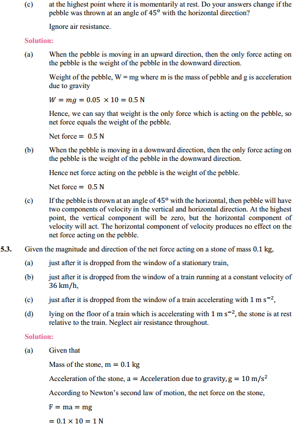 HBSE 11th Class Physics Solutions Chapter 5 Laws of Motion 2