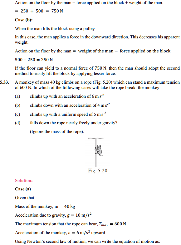 HBSE 11th Class Physics Solutions Chapter 5 Laws of Motion 28