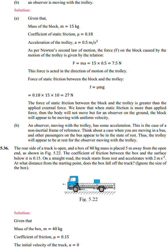 HBSE 11th Class Physics Solutions Chapter 5 Laws of Motion 33