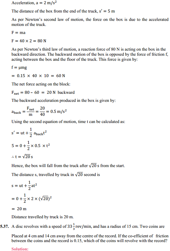 HBSE 11th Class Physics Solutions Chapter 5 Laws of Motion 34