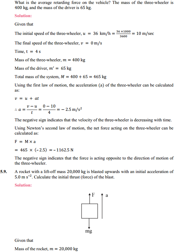 HBSE 11th Class Physics Solutions Chapter 5 Laws of Motion 6