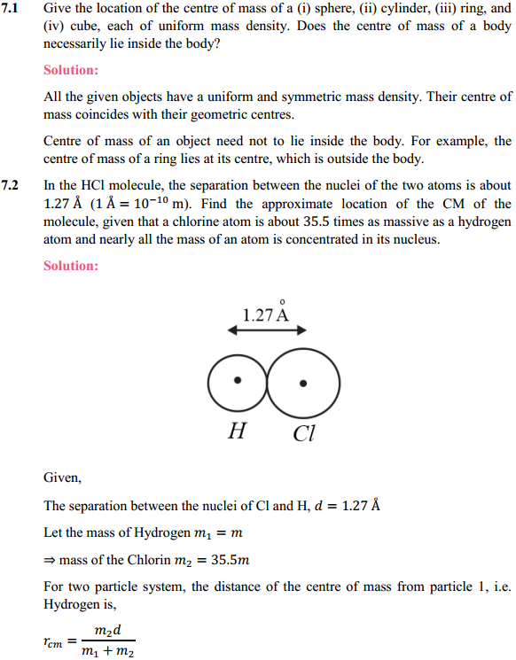 HBSE 11th Class Physics Solutions Chapter 7 System of Particles and Rotational Motion 1