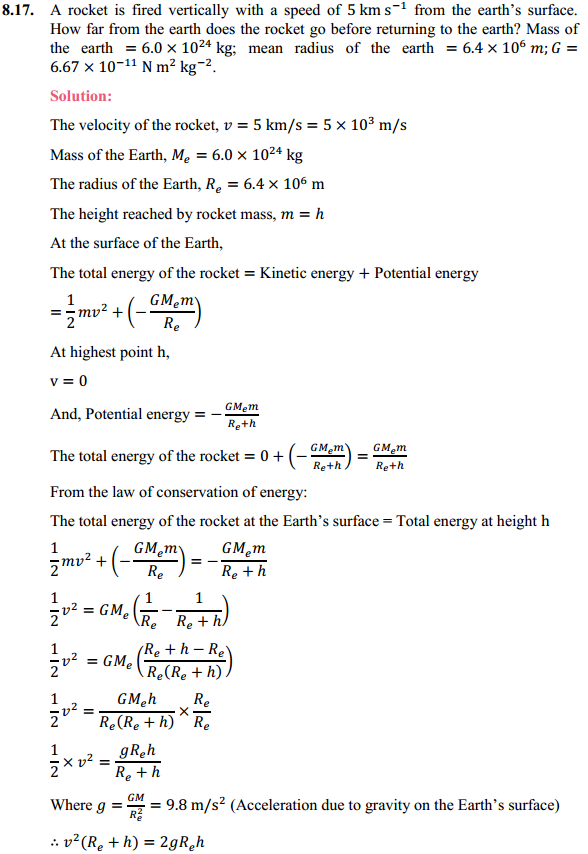 HBSE 11th Class Physics Solutions Chapter 8 Gravitation 13