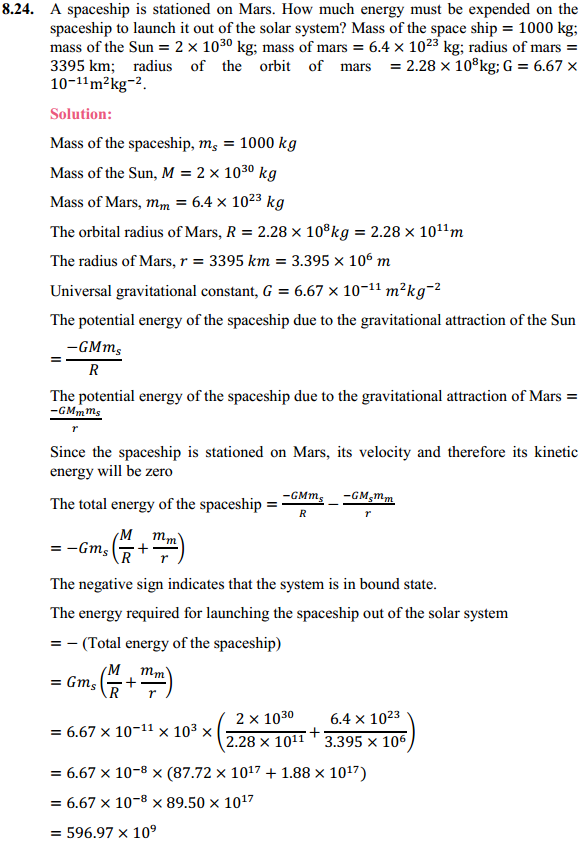 HBSE 11th Class Physics Solutions Chapter 8 Gravitation 19