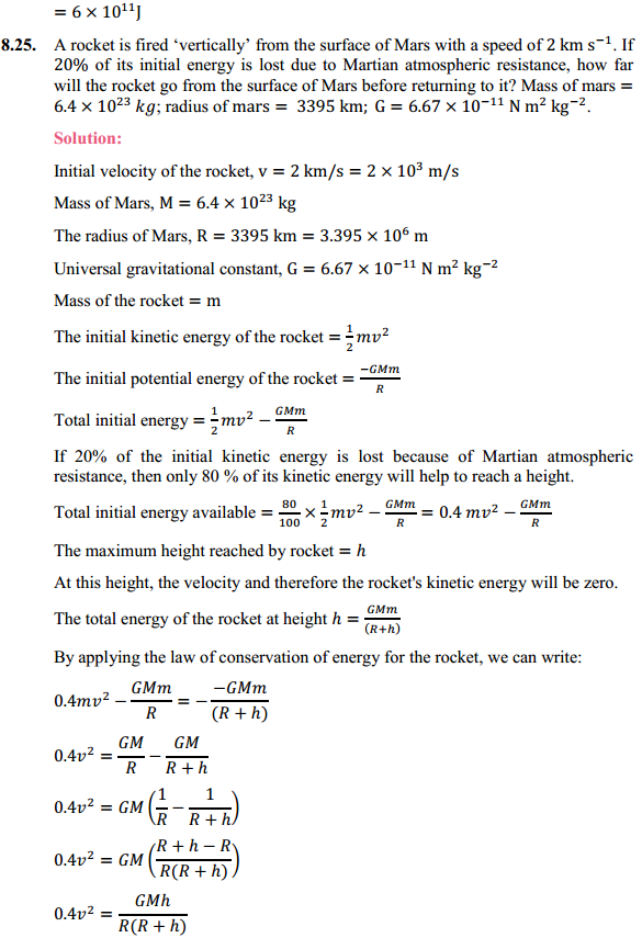 HBSE 11th Class Physics Solutions Chapter 8 Gravitation 20
